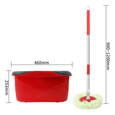MOPA GIRATORIO TRAPEADOR SPIN 360° CON BALDE CENTRIFUGA EN COLOR ROJO - 2