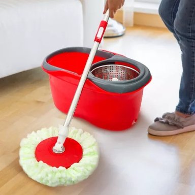 MOPA GIRATORIO TRAPEADOR SPIN 360° CON BALDE CENTRIFUGA EN COLOR ROJO - 4