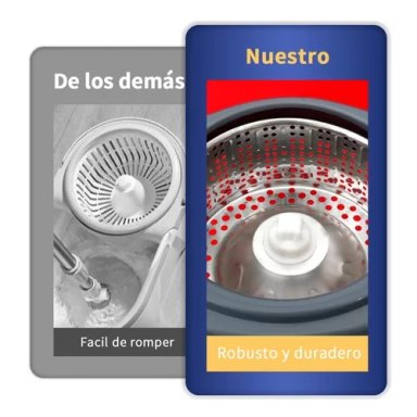 MOPA GIRATORIO TRAPEADOR SPIN 360° CON BALDE CENTRIFUGA EN COLOR ROJO - 8