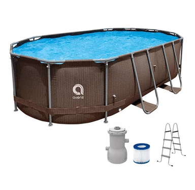 PISCINA ESTRUCTURAL OVALADA AVENLI 4.27X2.75X1 M 8 M³ MARRÓN OSCURO - 2