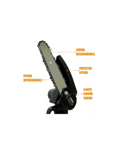MOTOSIERRA PODADORA ELÉCTRICA MZ2BAT6 6 PULGADAS 2 BATERÍAS EN COLOR NEGRO - 4
