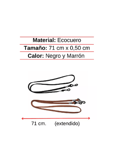 SUJETADOR STRAP CORREA PARA LENTES CUERO SET 2 PIEZAS, COLOR EN COLOR CAFE - 3