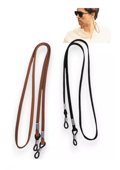 SUJETADOR STRAP CORREA PARA LENTES CUERO SET 2 PIEZAS, COLOR EN COLOR CAFE - 6