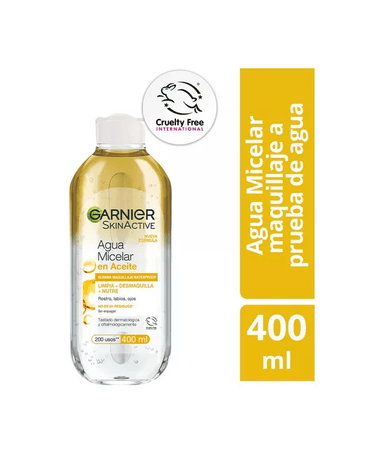 AGUA MICELAR EN ACEITE GARNIER SKIN ACTIVE 400ML, TODO TIPO DE PIEL - 1