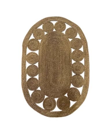 ALFOMBRA REDONDA YUTE NATURAL 120CM DIAMETRO - 1