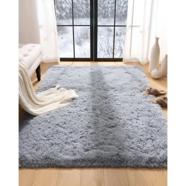 ALFOMBRA ARTESANAL ALGODON REDONDA GRIS BEIGE BICOLOR 120CM - 1