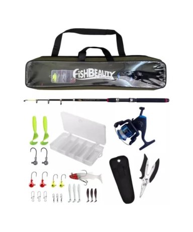 KIT INICIACION CAÑA DE PESCA 210CM CON ACCESORIOS - 1