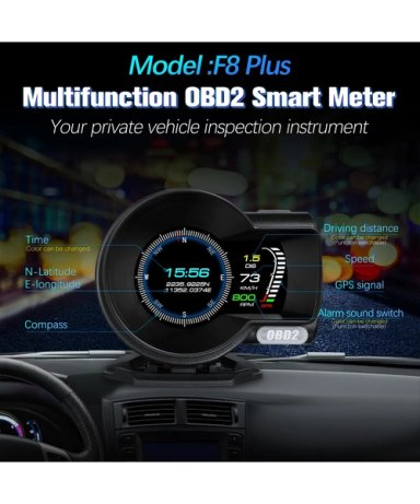 MEDIDOR DIGITAL INTELIGENTE F8 HUD OBD2 COMPUTADOR A BORDO - 2