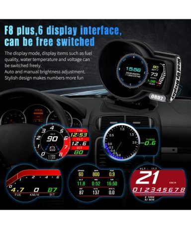 MEDIDOR DIGITAL INTELIGENTE F8 HUD OBD2 COMPUTADOR A BORDO - 3
