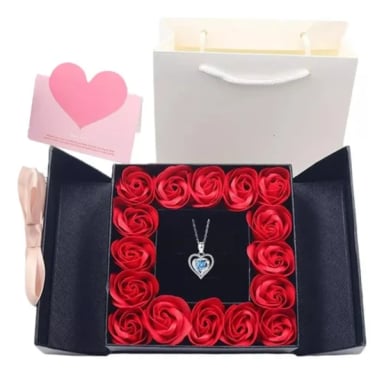 ROSAS ETERNAS CAJA CON COLLAR REGALO - 1