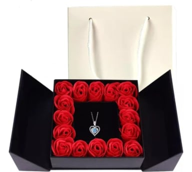 ROSAS ETERNAS CAJA CON COLLAR REGALO - 3