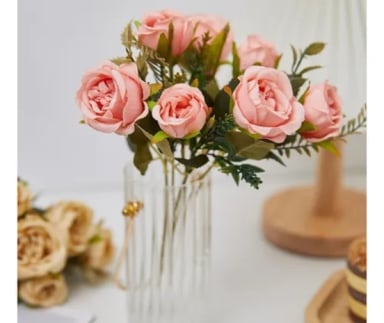 ROSAS PEONIAS ARTIFICIALES RAMOS DECORACION - 2