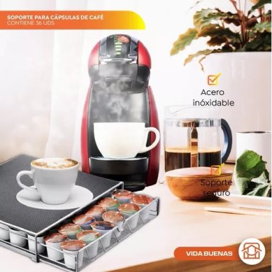 SOPORTE PARA CÁPSULAS DE EN COLOR CAFE DOLCE GUSTO, CONTIENE 36 UNIDADES - 6
