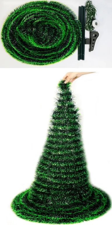 ARBOL DE NAVIDAD ARTIFICIAL PLEGABLE FACIL ARMADO 150CM COLOR VERDE NEVADO - 4