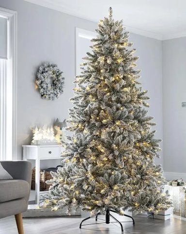 ARBOL DE NAVIDAD DE NIEVE CON LUCES LED 180CM PREILUMINADO - 5