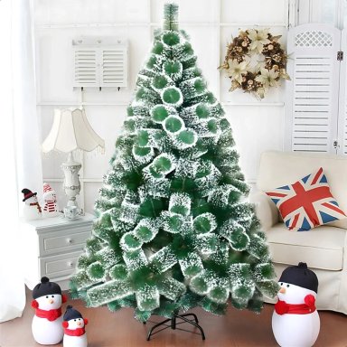 ARBOL DE NAVIDAD PASCUA 2.1 METROS NEVADO ARMABLE COLOR VERDE - 4