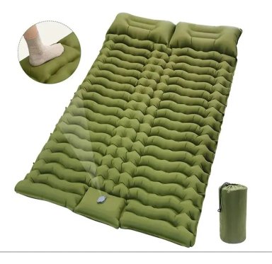 COLCHONETA DOBLE PARA ACAMPAR, INFLABLE, PARA 2 PERSONAS VERDE - 1