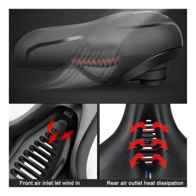 SILLIN ASIENTO BICICLETA ANTIPROSTATICO AMPLIO REFLECTANTE COLOR NEGRO-AZUL - 3