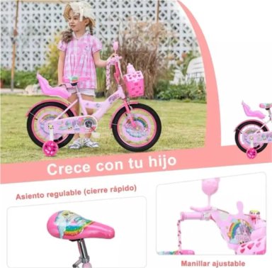 BICICLETA ARO 12 ROSADA PROTECTOR CADENA CESTA RUEDA APRENDI - 5