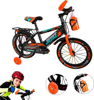 BICICLETA MOUNTAIN BIKE LUCES LED Y COLORES ARO 12 NARANJA - 1
