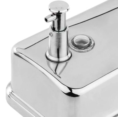 DISPENSADOR JABON MURO ACERO INOXIDABLE 800 ML CROMADO TAUMM - 3