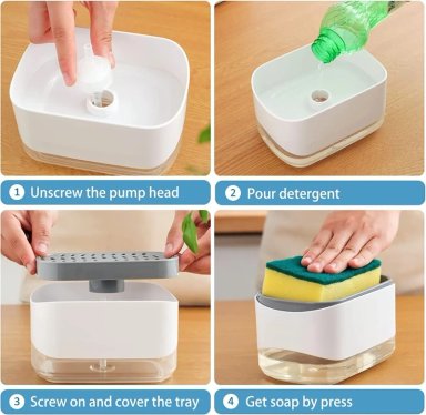 DISPENSADOR JABON LIQUIDO DISPENSADORES JABON LAVA LOZA BLANCO - 3