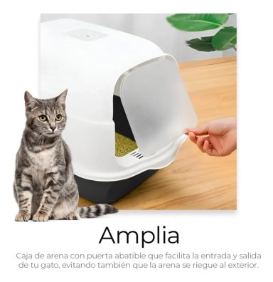 ARENERO CERRADO PARA GATOS XL NEGRO - 1