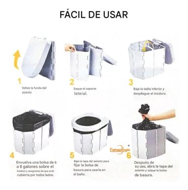 INODORO PORTATIL BAÑO PLEGABLE PARA CAMPING - 2