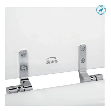 TAPA WC MADERA REDONDO BISAGRA METALICA - BEMIS COLOR BLANCO - 1