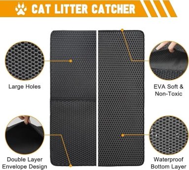 ALFOMBRA SANITARIA PARA GATOS RECOLECTOR DE ARENA ARENERO XL - 3