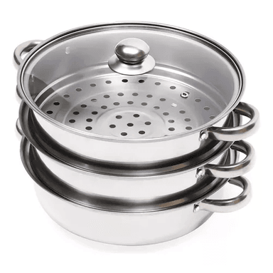 VAPORERA PARA SOPA DE ACERO INOXIDABLE, 28 CM, TRES CAPAS - 1