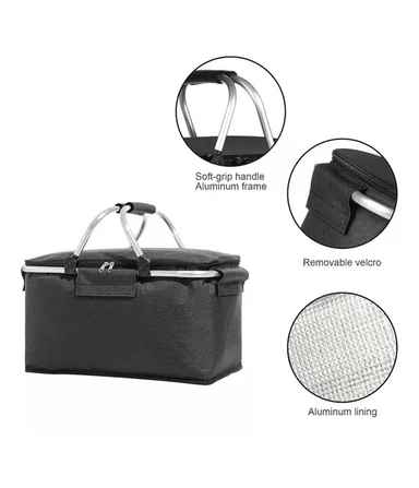 CANASTA PICNIC COOLER BOLSO TE RMICA PLEGABLE PORTATIL - 2
