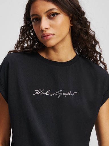 POLERA CON PEDRERIA KARL SIGNATURE - 4