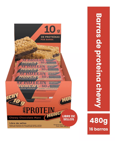 WILD PROTEIN MUNCHY CHOCOLATE MANÍ 16 UNIDADES - 1