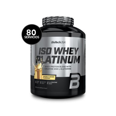 BIOTECHUSA ISO WHEY PLATINUM 1816 G | 80 SERVICIOS · WHEY PROTEIN CON CREATINA Y L-GLUTAMINA - 2