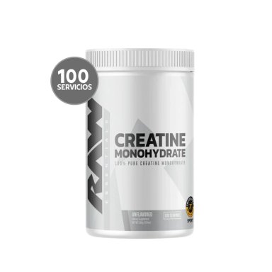 RAW NUTRITION CREATINE 500 G | 100 SERVICIOS · CREATINA MONOHIDRATADA · FUERZA Y RENDIMIENTO - 1