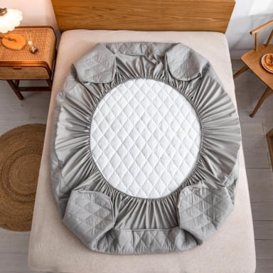 TOPPER CUBRECOLCHON IIPERMEABLE 2 PLAZAS UNICOLOR AJUSTABLE WM - 4