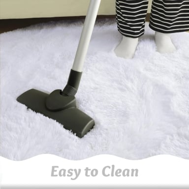 ALFOMBRA REDONDA PELUDA 150X150 CM  SUAVE MODERNA, ELEGANTE DECORATIVA BLANCO TFI - 4