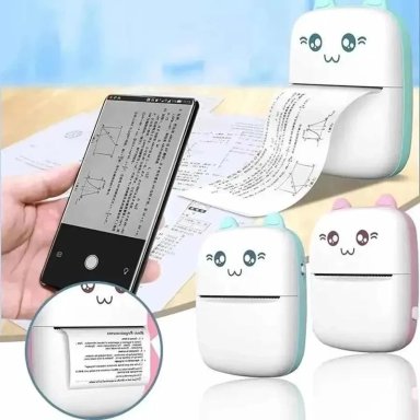 MINI IMPRESORA TE RMICA PORTATIL BLUETOOTH GATITO + 1 ROLLO - 4