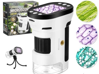 MICROSCOPIO LUPA DE BOLSILLO LUZ LED/ 60X - 1