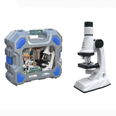 MICROSCOPIO + KIT DE ACCESORIOS 1200X MALETIN PLASTICO - 1