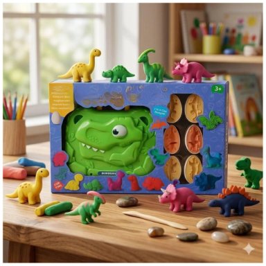 JUGUETE MALETA DINOSAURIO CON PLASTILINA DE PARA NIÑOS - 1