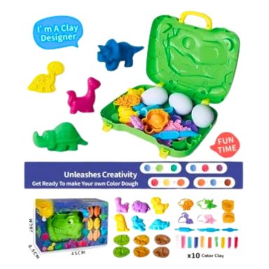 JUGUETE MALETA DINOSAURIO CON PLASTILINA DE PARA NIÑOS - 2