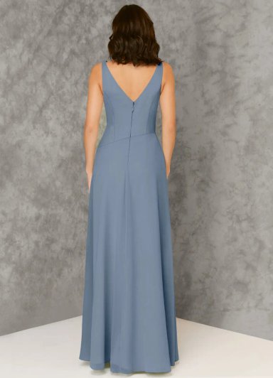 VESTIDO DE FIESTA LARGO GASA PARA CEREMONIAS Y GALAS - 2