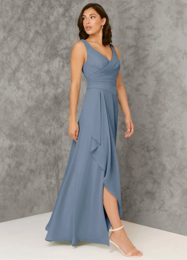 VESTIDO DE FIESTA LARGO GASA PARA CEREMONIAS Y GALAS - 3
