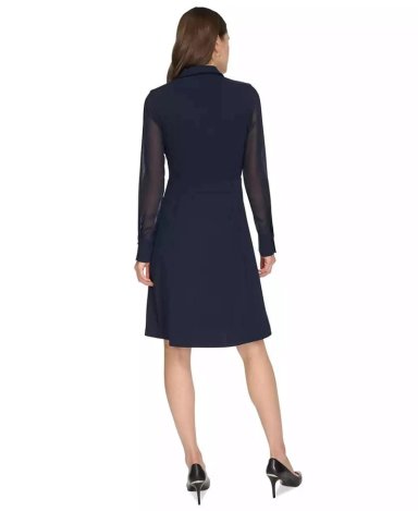 VESTIDO COCTEL ELEGANTE MUJER CORTE A - 4