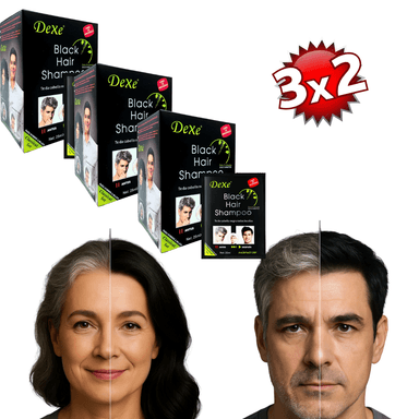 PACK 3X2 DEXE ORIGINAL SHAMPOO TINTE CUBRE CANAS PROFESIONAL NEGRO NATURAL. - 1