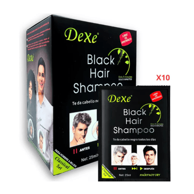 PACK 3X2 DEXE ORIGINAL SHAMPOO TINTE CUBRE CANAS PROFESIONAL NEGRO NATURAL. - 4