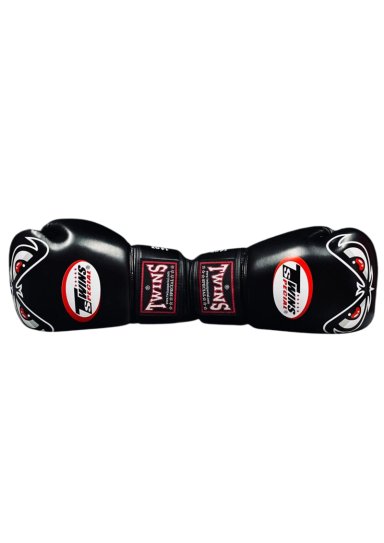 GUANTES DE BOXEO MUAY THAI TWINS SPECIAL BAD EYES BLACK 100% CUERO GENUINO HECHO EN TAILANDIA - 3