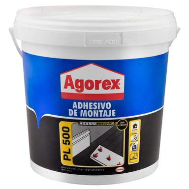 PEGAMENTO ADHESIVO DE MONTAJE HENKEL ADHESIVES PL 500 AGOREX 3.8 KG - 2